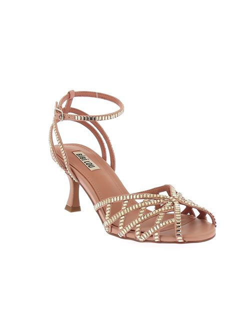 sandalo con tacco da donna nude con strass decorativi specchiati BIBI LOU | 563X